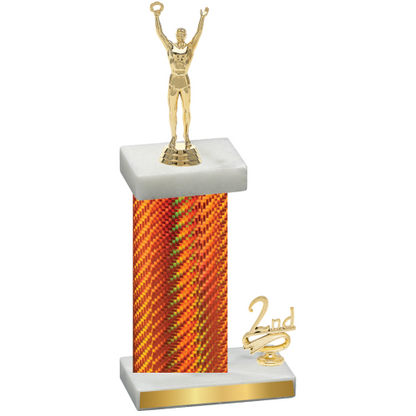 Accented Single Orange Carbon Fiber Second Place Victory Trophy