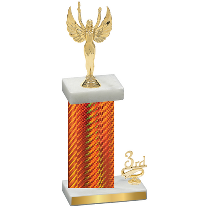 Accented Single Orange Carbon Fiber Third Place Victory Trophy