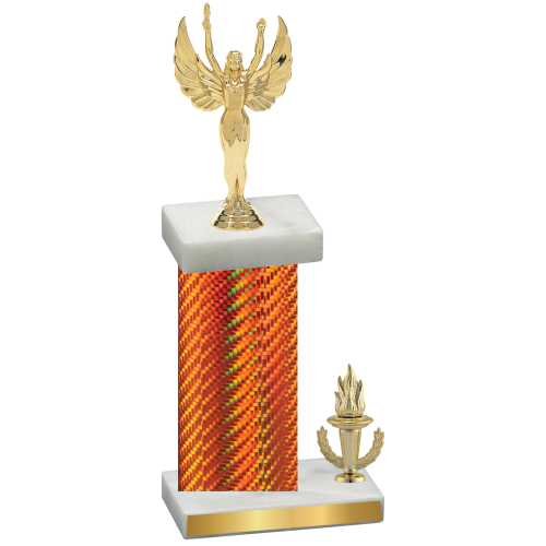 Accented Single Orange Carbon Fiber Victory Victory Trophy