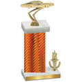 Accented Single Orange Carbon Fiber Victory Cars Trophy