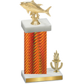 Accented Single Orange Carbon Fiber Victory Fishing Trophy