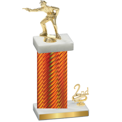 Accented Single Orange Carbon Fiber Second Place Shooter Trophy