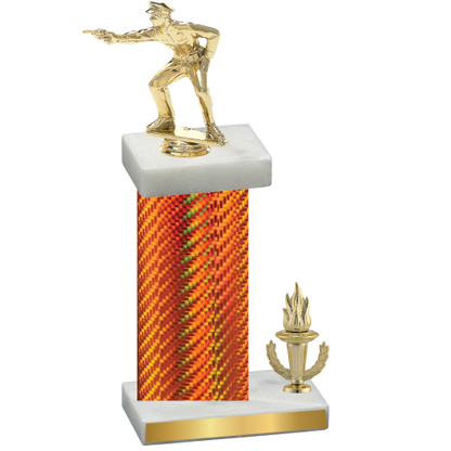 Accented Single Orange Carbon Fiber Victory Shooter Trophy