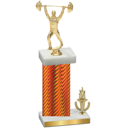 Accented Single Orange Carbon Fiber Victory Weights Trophy