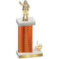 Accented Single Orange Carbon Fiber First Place Holiday Trophy