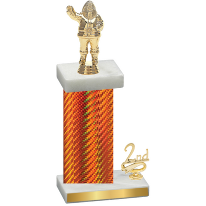 Accented Single Orange Carbon Fiber Second Place Holiday Trophy