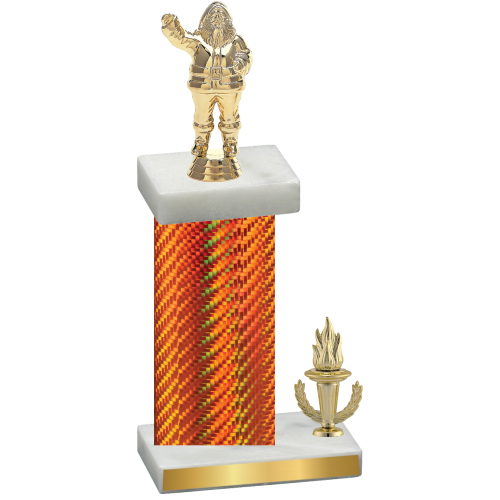 Accented Single Orange Carbon Fiber Victory Holiday Trophy