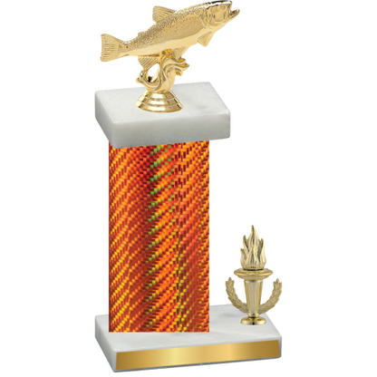 Accented Single Orange Carbon Fiber Victory Fishing Trophy