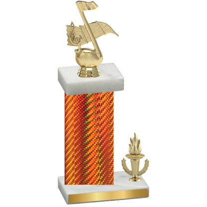 Accented Single Orange Carbon Fiber Victory Music Trophy