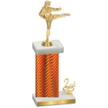Accented Single Orange Carbon Fiber Second Place Karate Trophy