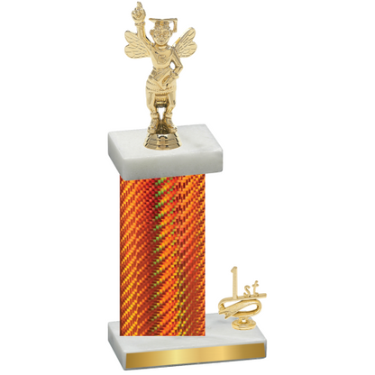 Accented Single Orange Carbon Fiber First Place Academics Trophy