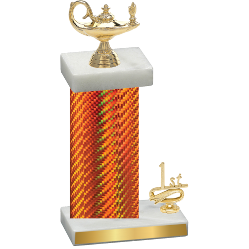 Accented Single Orange Carbon Fiber First Place Academics Trophy