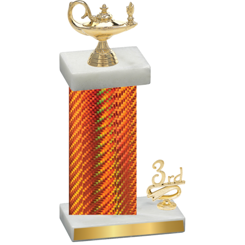 Accented Single Orange Carbon Fiber Third Place Academics Trophy