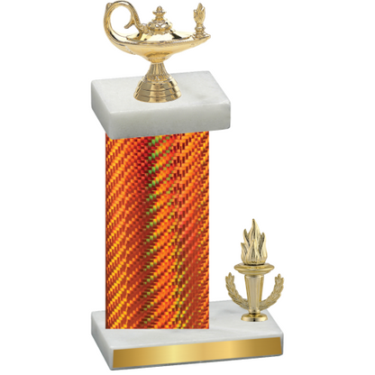 Accented Single Orange Carbon Fiber Victory Academics Trophy