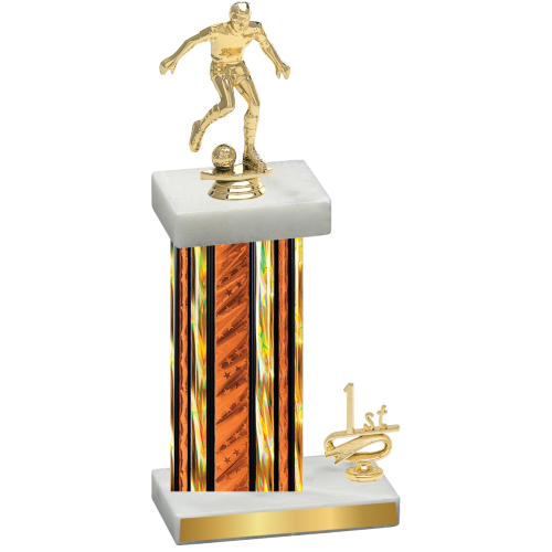 Accented Single Orange Glacier First Place Soccer Trophy