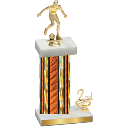 Accented Single Orange Glacier Second Place Soccer Trophy