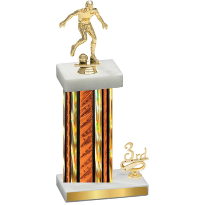 Accented Single Orange Glacier Third Place Soccer Trophy