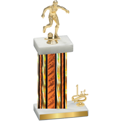 Accented Single Orange Glacier First Place Soccer Trophy