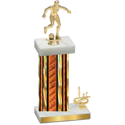 Accented Single Orange Glacier First Place Soccer Trophy