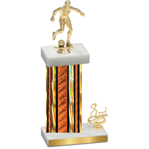 Accented Single Orange Glacier Third Place Soccer Trophy