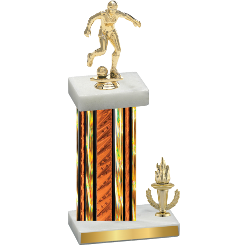 Accented Single Orange Glacier Victory Soccer Trophy