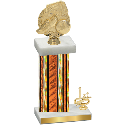 Accented Single Orange Glacier First Place Soccer Trophy