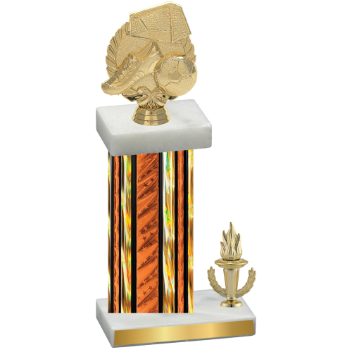 Accented Single Orange Glacier Victory Soccer Trophy