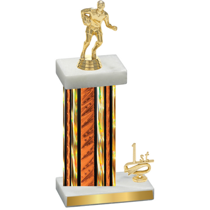 Accented Single Orange Glacier First Place Rugby Trophy