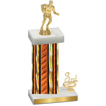 Accented Single Orange Glacier Third Place Rugby Trophy