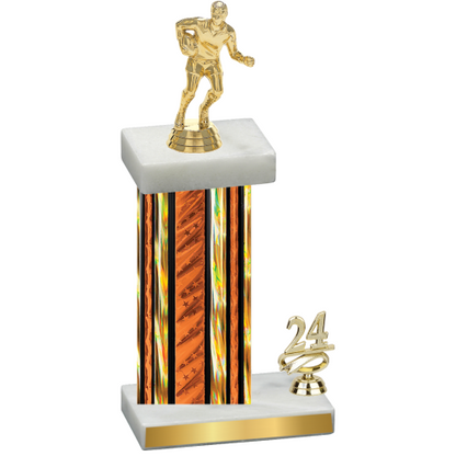 Accented Single Orange Glacier Year Rugby Trophy