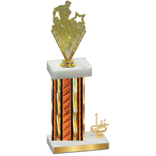 Accented Single Orange Glacier First Place Rugby Trophy