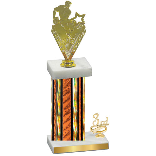 Accented Single Orange Glacier Third Place Rugby Trophy