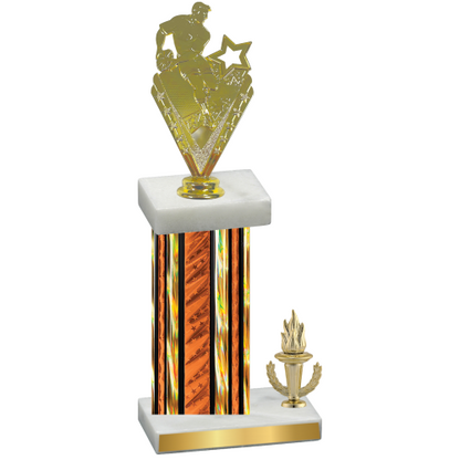 Accented Single Orange Glacier Victory Rugby Trophy