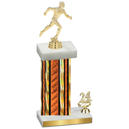 Accented Single Orange Glacier Year Running Trophy