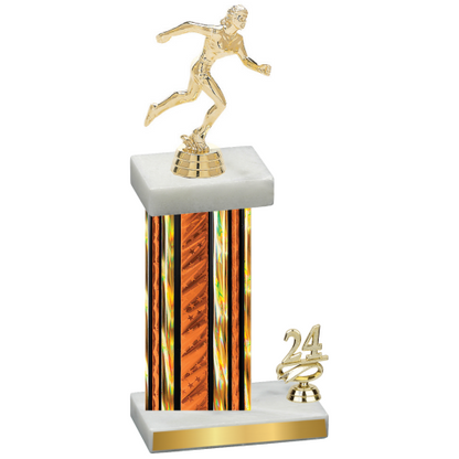 Accented Single Orange Glacier Year Running Trophy