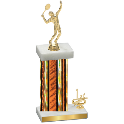 Accented Single Orange Glacier First Place Tennis Trophy