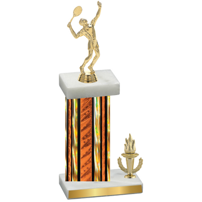 Accented Single Orange Glacier Victory Tennis Trophy