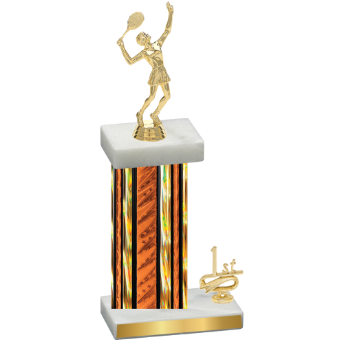 Accented Single Orange Glacier First Place Tennis Trophy