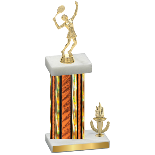 Accented Single Orange Glacier Victory Tennis Trophy