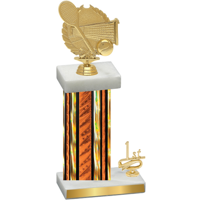 Accented Single Orange Glacier First Place Tennis Trophy