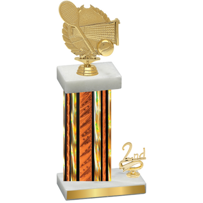 Accented Single Orange Glacier Second Place Tennis Trophy