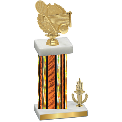 Accented Single Orange Glacier Victory Tennis Trophy