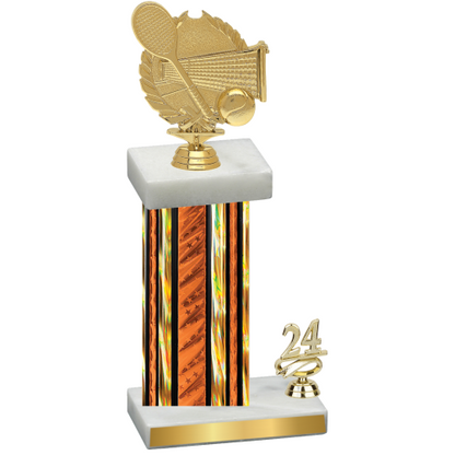 Accented Single Orange Glacier Year Tennis Trophy