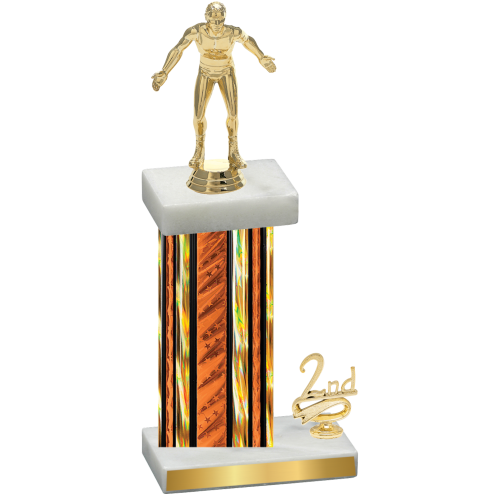 Accented Single Orange Glacier Second Place Wrestling Trophy