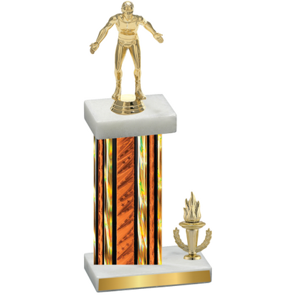 Accented Single Orange Glacier Victory Wrestling Trophy