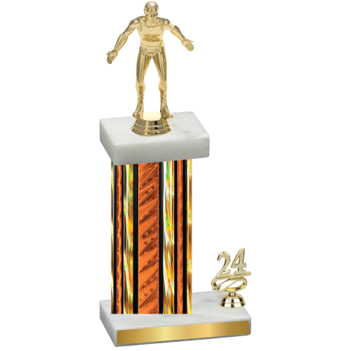 Accented Single Orange Glacier Year Wrestling Trophy