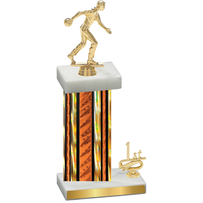 Accented Single Orange Glacier First Place Bowling Trophy