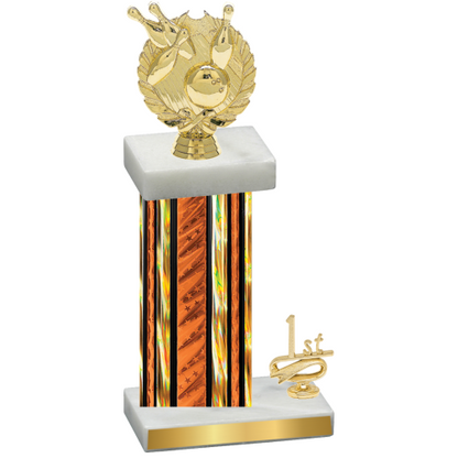 Accented Single Orange Glacier First Place Bowling Trophy