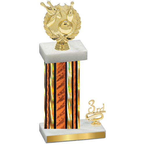 Accented Single Orange Glacier Third Place Bowling Trophy