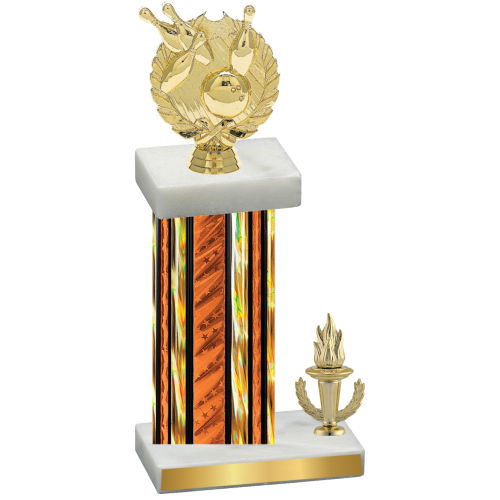 Accented Single Orange Glacier Victory Bowling Trophy